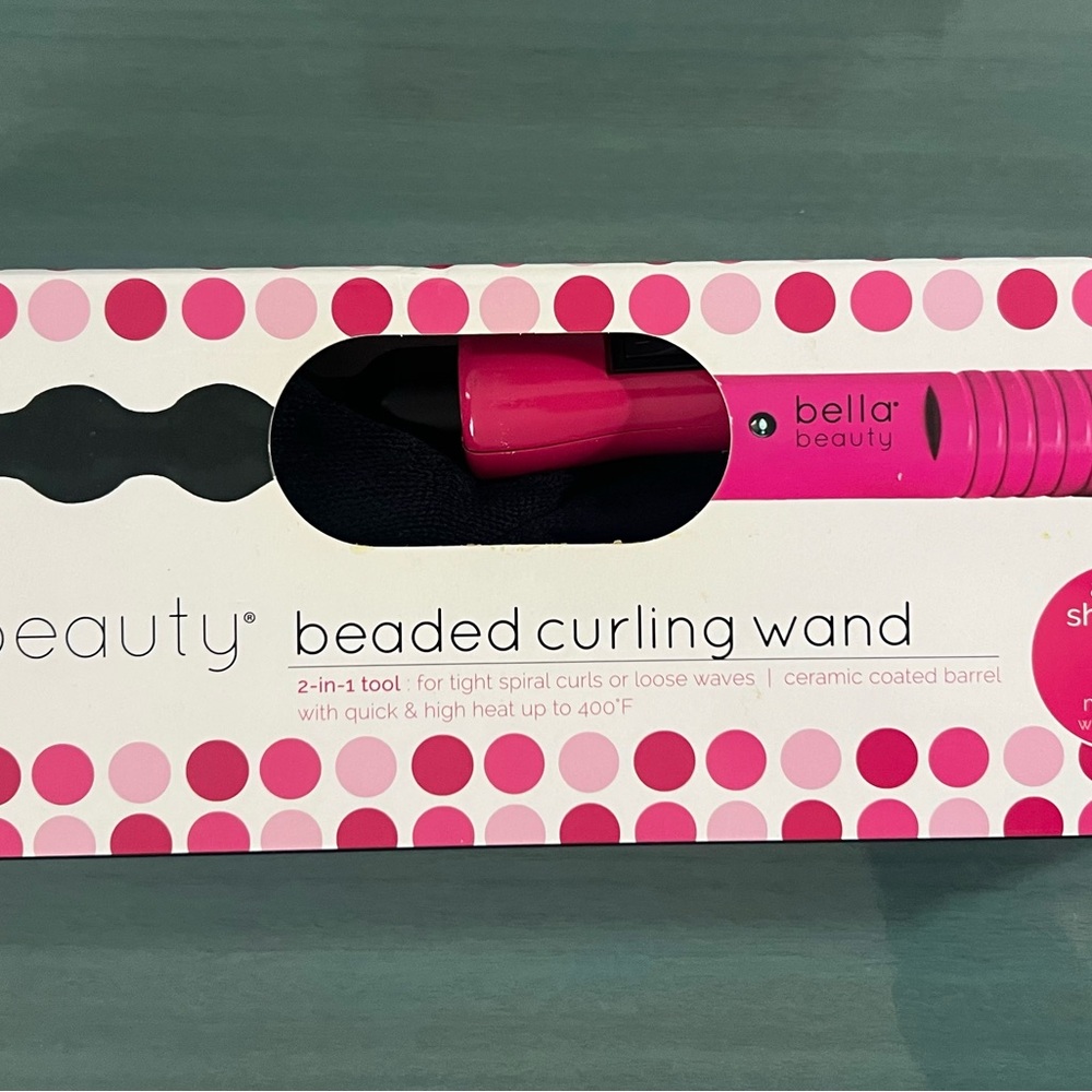 Brand new! Bella Beauty Pink Beaded Curling Wand